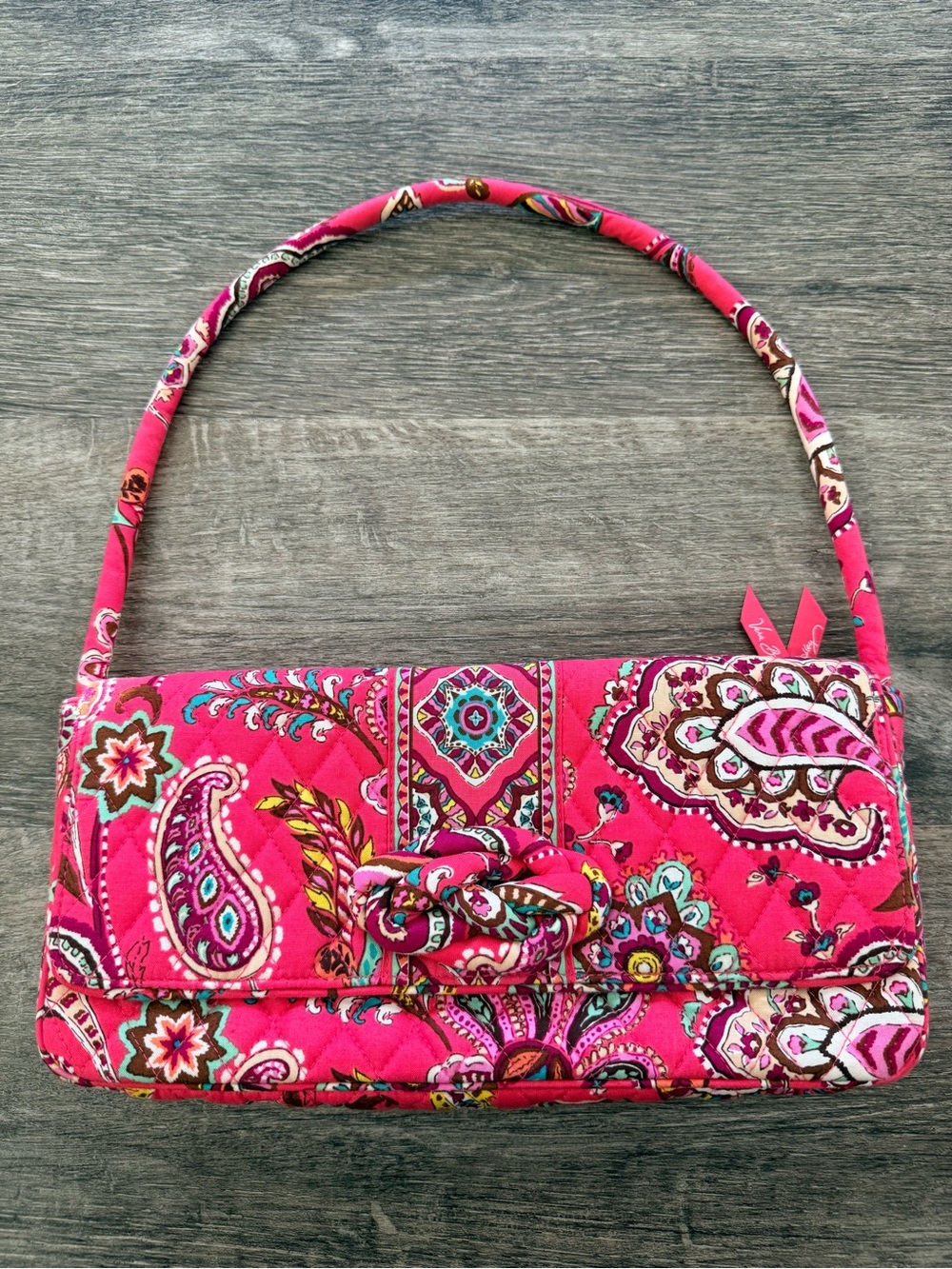 Vera Bradley Clutch Purse Shoulder Bag Knot Just A Clutch, Call Me Coral EC